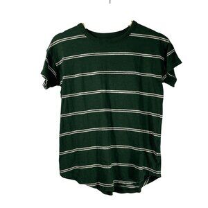 Madewell Women's Whisper Cotton Crewneck Tee in Amar Stripe Green Size XS